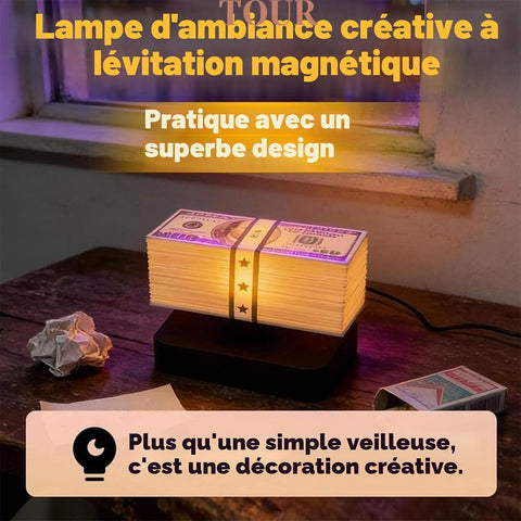 Lampe dollar lumineuse vue de face