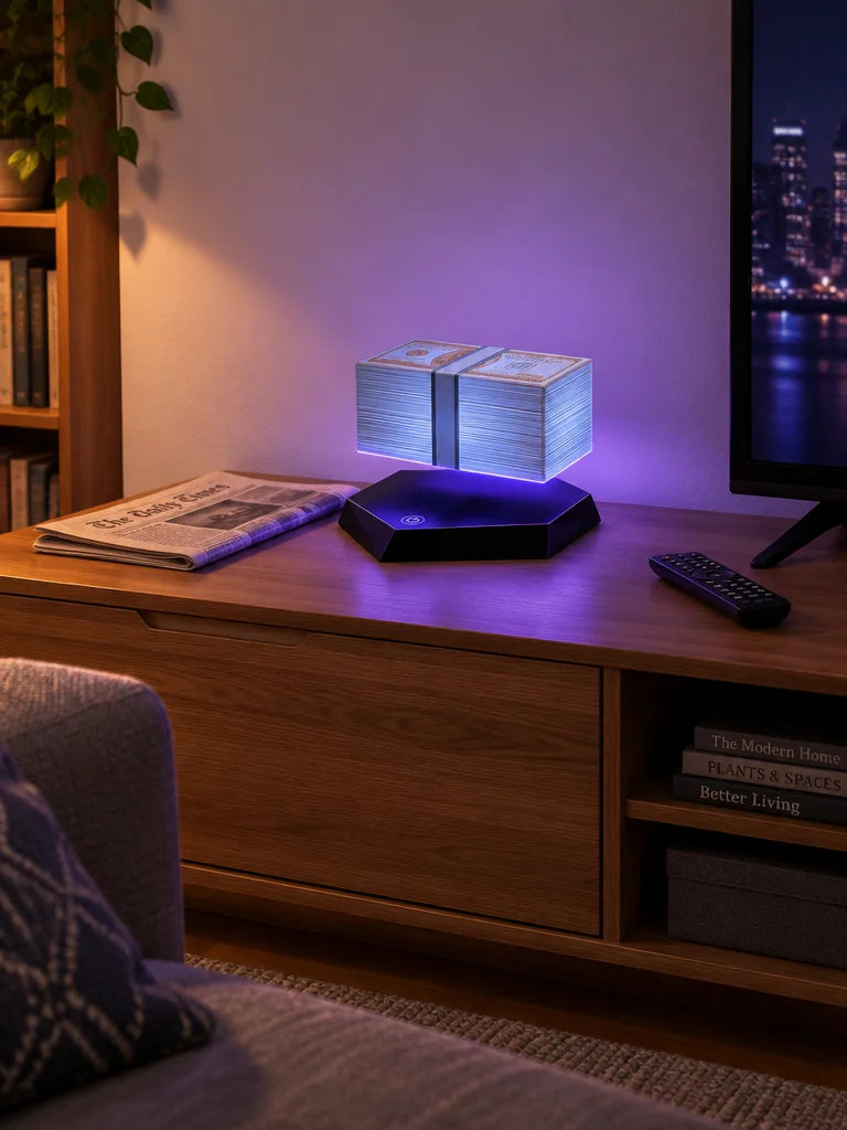 A real home interior photograph showing where the exact reference lamp lives in a small living room: