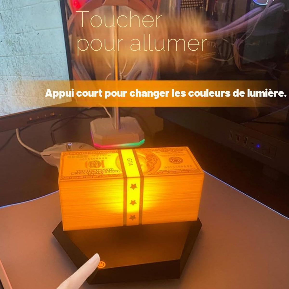 Lampe magnétique en rotation à 360 degrés