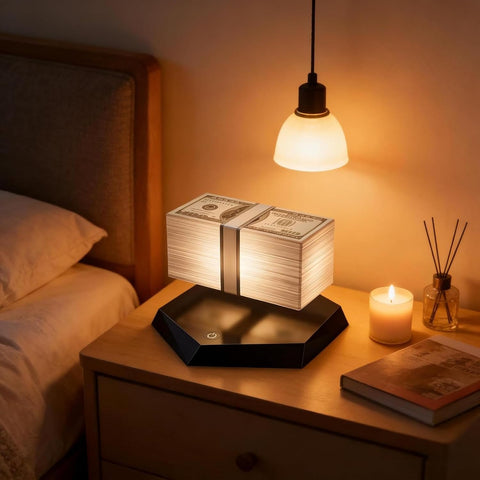 Lampe dollar technologique utilisée comme décoration de bureau